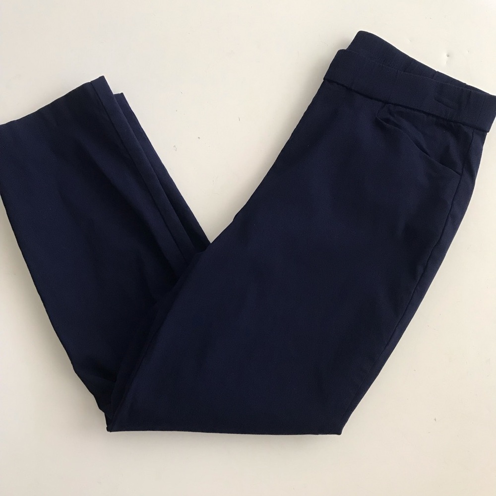 Susan Graver Navy Pull-On Ankle Pants